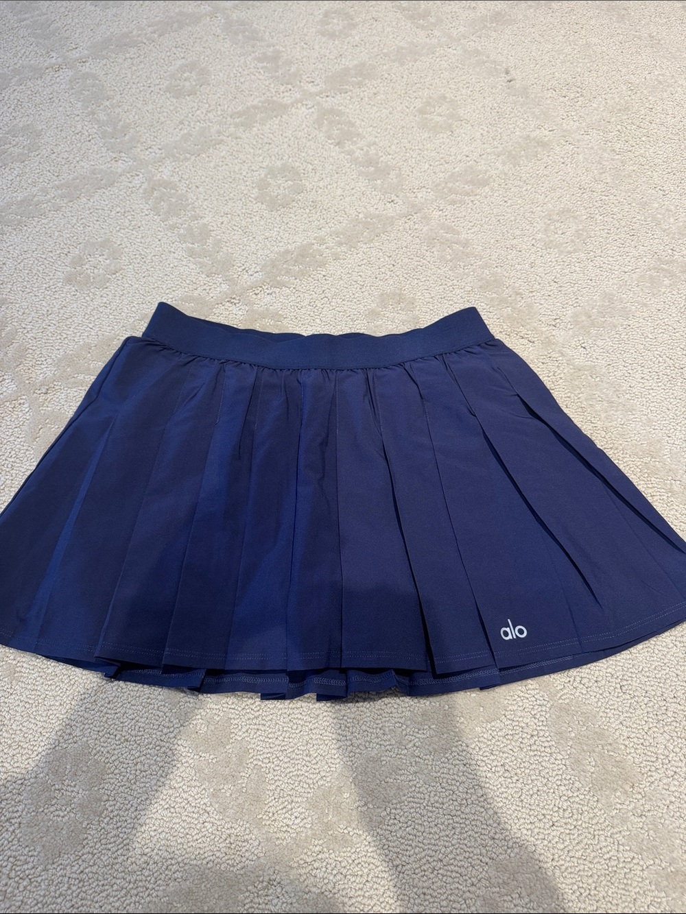 ALO Yoga Navy Pleated Skater Skirt